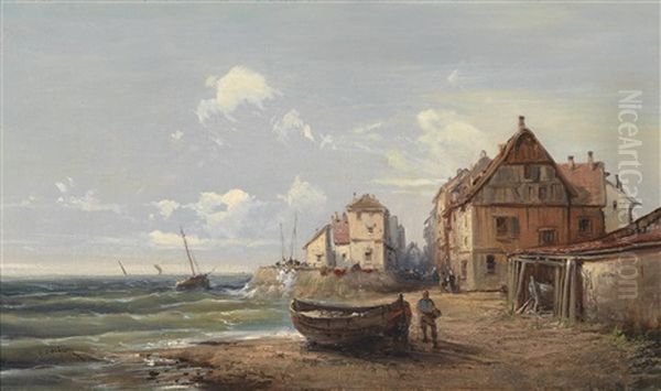 Strandmotiv Aus Der Normandie Oil Painting by Emile Godchaux