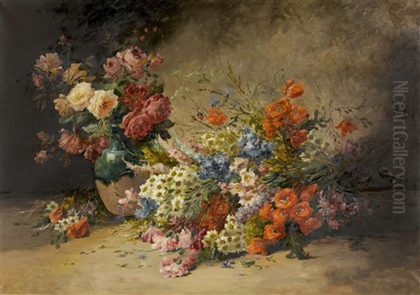 Nature Morte Avec Fleurs Oil Painting by Emile Godchaux