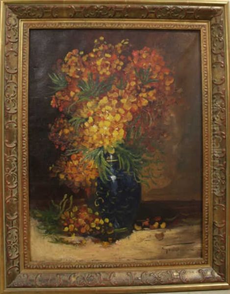 Bouquet De Fleurs Oil Painting by Emile Godchaux