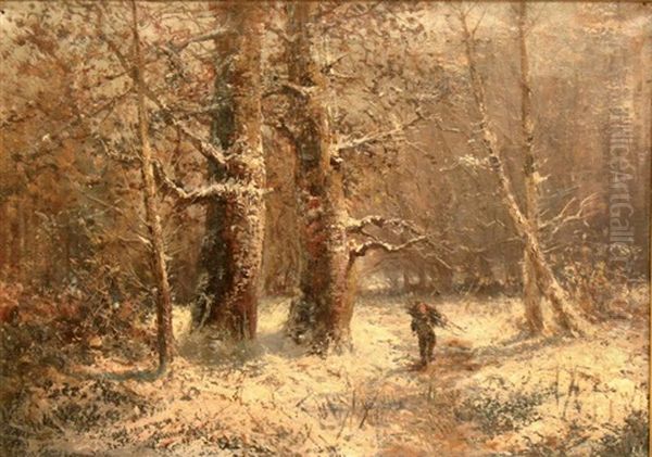 Foret Sous La Neige Oil Painting by Emile Godchaux