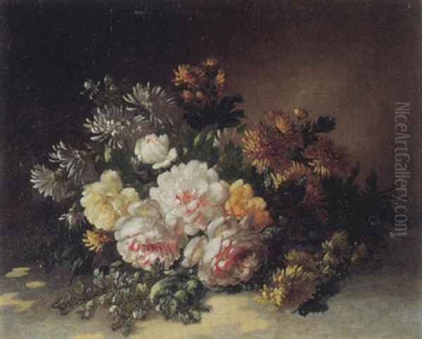 Stilleben Mit Sommerblumen Oil Painting by Emile Godchaux