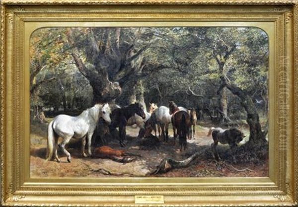 Sunny Days In The New Forest Oil Painting by George Bouverie Goddard