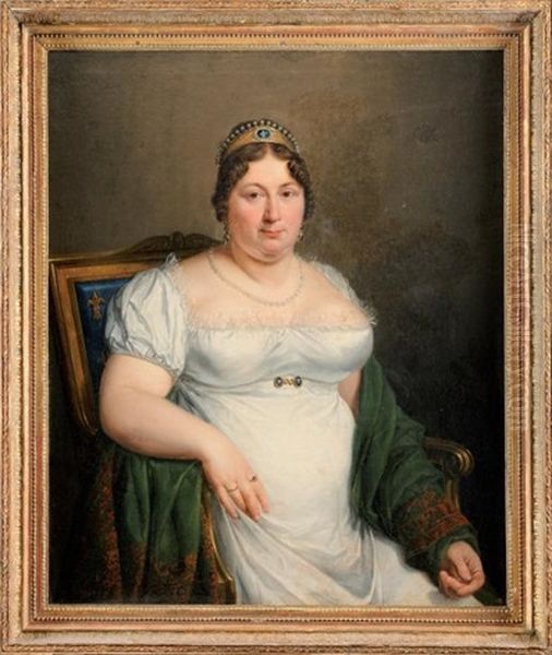 Portrait De Marie-josephine De Savoie Oil Painting by Marie Elenore Godefroy