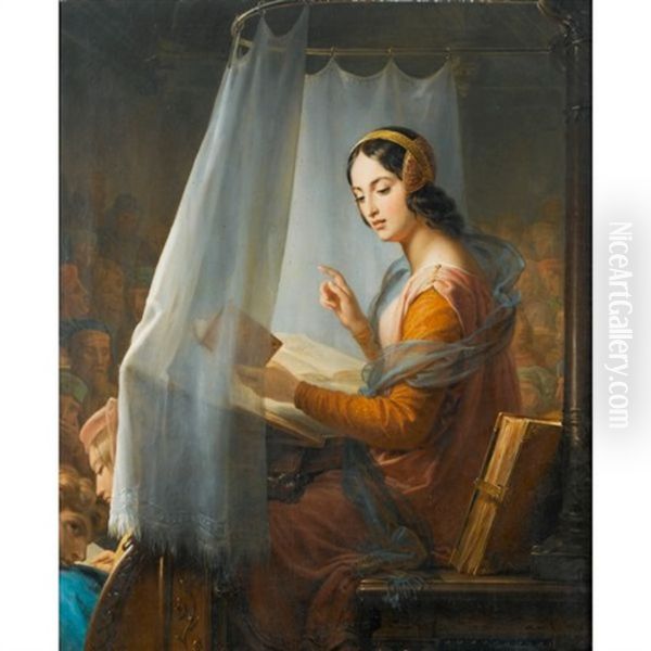 Novella D'andrea Oil Painting by Marie Elenore Godefroy