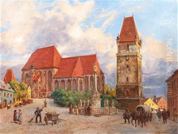 Perchtoldsdorf Oil Painting by Carl Goedel