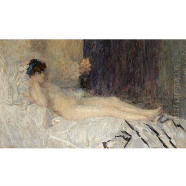 Lassitude Oil Painting by Ernest Jean Joseph Godfrinon