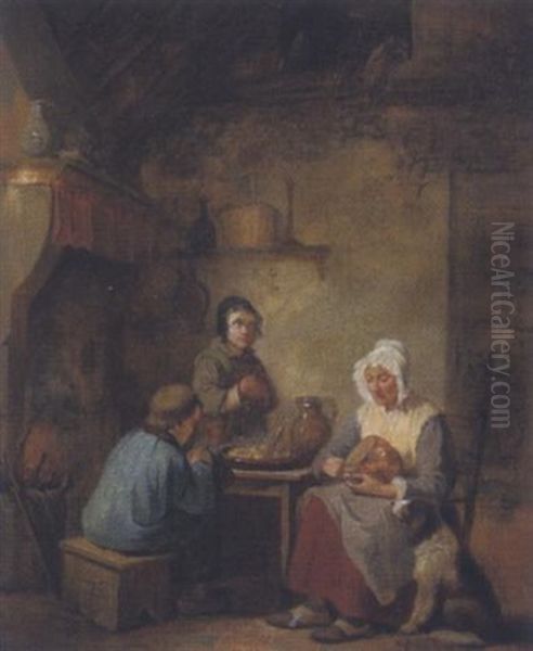 Karges Mahl In Der Stube Oil Painting by Jacobus Ludovicus Godinau