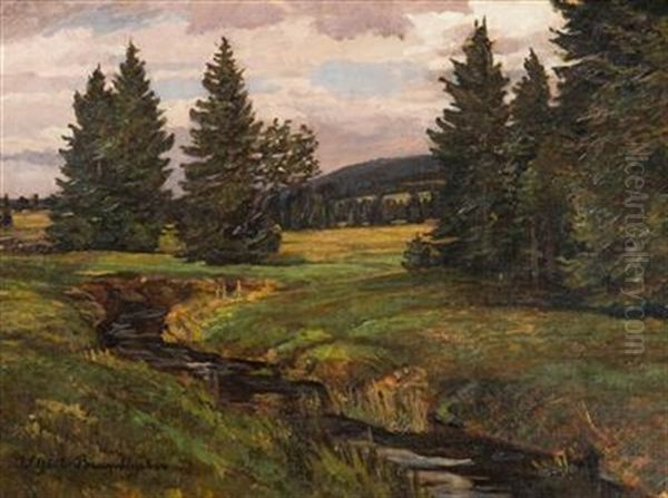 Landscape With A Brook by Lili Goedlova-Brandhuberova