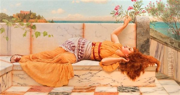 La Balancoire Oil Painting by John William Godward