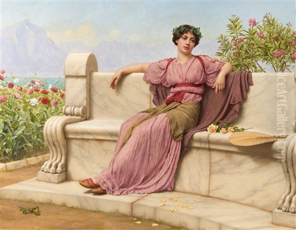 La Balancoire Oil Painting by John William Godward