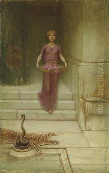 The Flower Girl Oil Painting by John William Godward