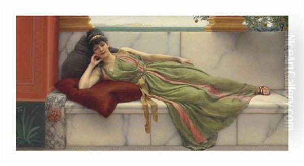 A Siesta Oil Painting by John William Godward