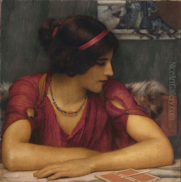 The Letter (a Classical Maiden) Oil Painting by John William Godward