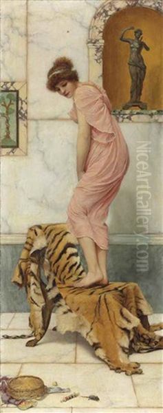 A Mouse In The Work Basket Oil Painting by John William Godward