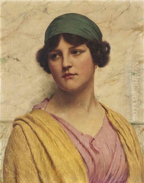 The Yellow Shawl Oil Painting by John William Godward