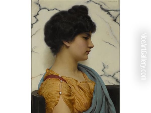 An Arcadian Beauty Oil Painting by John William Godward