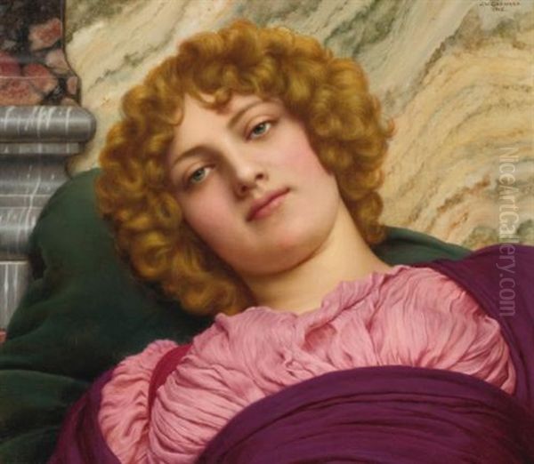 Myrhinna Oil Painting by John William Godward