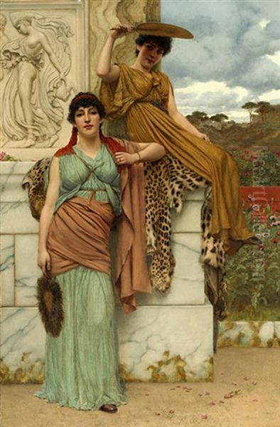 Waiting For The Procession Oil Painting by John William Godward