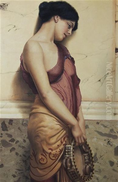 Girl With Tambourine Oil Painting by John William Godward