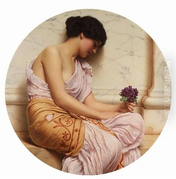 Violets, Sweet Violets Oil Painting by John William Godward