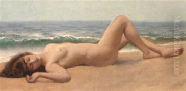 Nu Sur La Plage Oil Painting by John William Godward