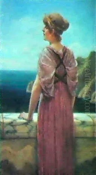 Looking Seaward Oil Painting by John William Godward