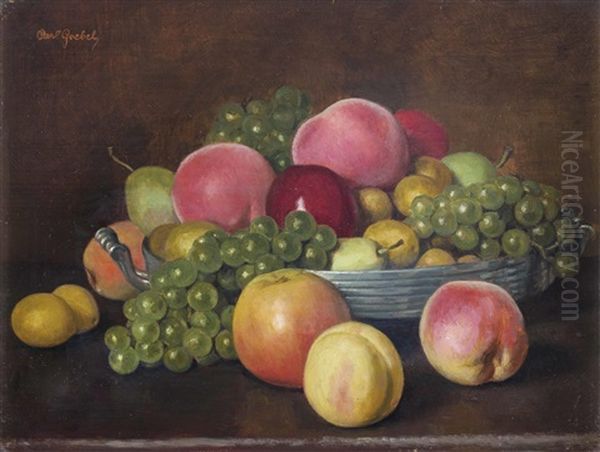 Obststillleben Oil Painting by Carl Goebel