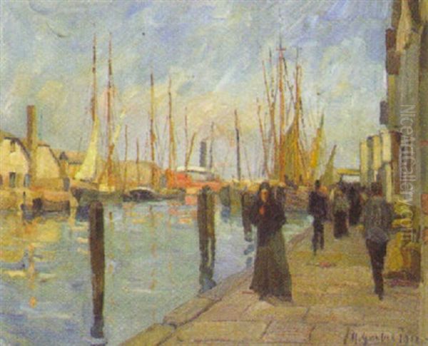 Niederlandische Promenade Oil Painting by Hermann Goebel