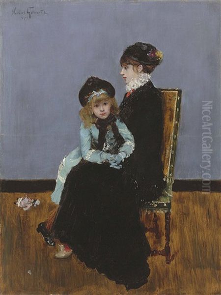 L'elegance: Mere Et Fille Oil Painting by Norbert Goeneutte