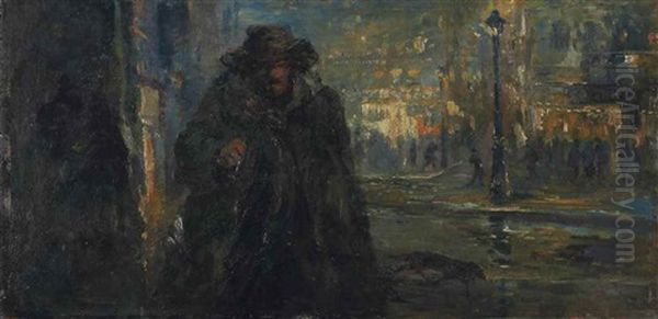 Le Soir A Paris Oil Painting by Norbert Goeneutte