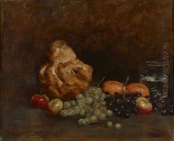 Composition A La Brioche Et Aux Fruits Oil Painting by Norbert Goeneutte