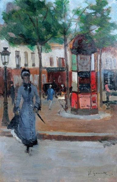 Un Coin De Paris Oil Painting by Norbert Goeneutte