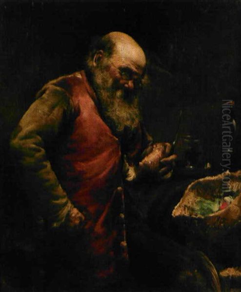 Portrait D'homme Attable Oil Painting by Norbert Goeneutte