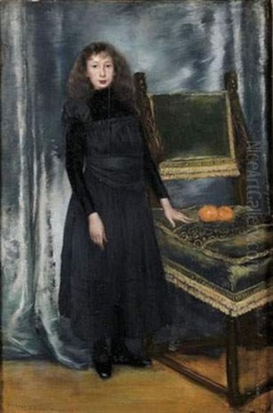 Jeune Fille Aux Oranges Oil Painting by Norbert Goeneutte