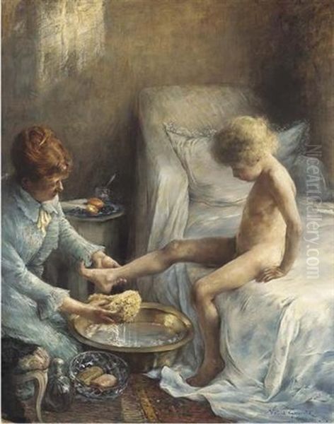 La Toilette Oil Painting by Norbert Goeneutte