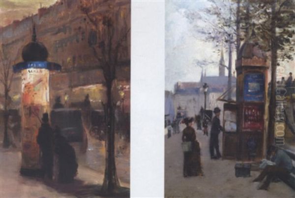 Bybilleder Fra Paris Oil Painting by Norbert Goeneutte