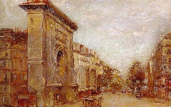 Lar Porte Saint Martin Oil Painting by Norbert Goeneutte