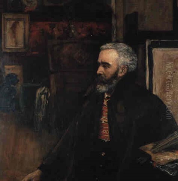 Autoportrait Au Chevalet Oil Painting by Norbert Goeneutte