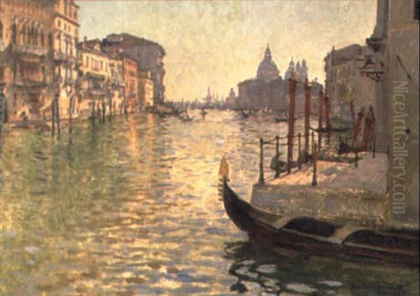 Venise, Le Grand Canal, Vue Sur La Salute by Norbert Goeneutte