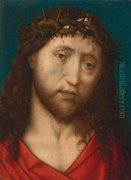 Christ Crowned With Thorns Oil Painting by Hugo Van Der Goes