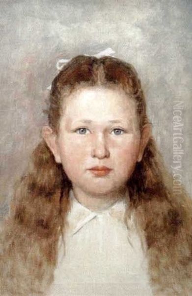 Portrait Of The Artist's Daughter, Eliza Oil Painting by Edward Van Goethem