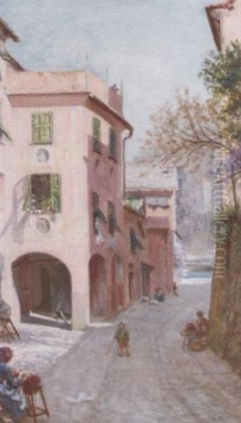 The Old Palace, Portofino Oil Painting by Sigismund Christian Hubert Goetze