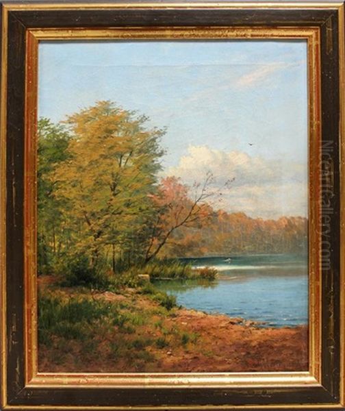 Herbstliches Seeufer Oil Painting by Heinrich Gogarten