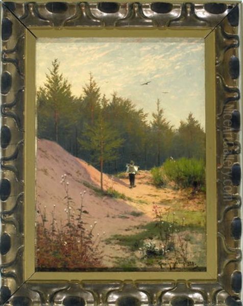 Holzfaller Am Rand Eines Nadelwaldes Oil Painting by Heinrich Gogarten