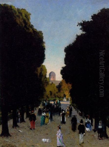 Parti Fra En Parisisk Park Oil Painting by Heinrich Gogarten