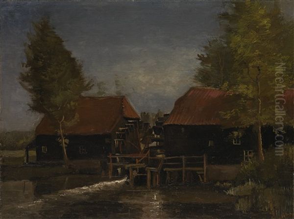 Le Moulin A L'eau Oil Painting by Vincent Van Gogh