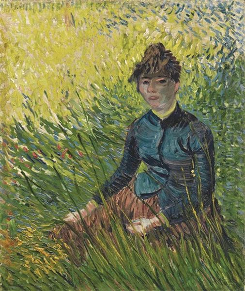 Femme Dans Un Champ De Ble Oil Painting by Vincent Van Gogh