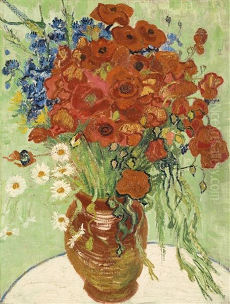 Nature Morte, Vase Aux Marguerites Et Coquelicots Oil Painting by Vincent Van Gogh