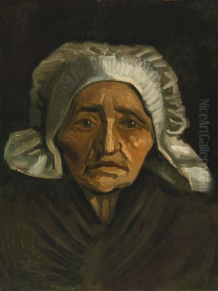 Tete De Paysanne A La Coiffe Blanche Oil Painting by Vincent Van Gogh