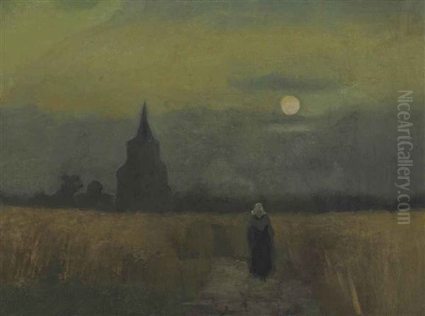 Oude Toren Bij Zonsondergang Oil Painting by Vincent Van Gogh